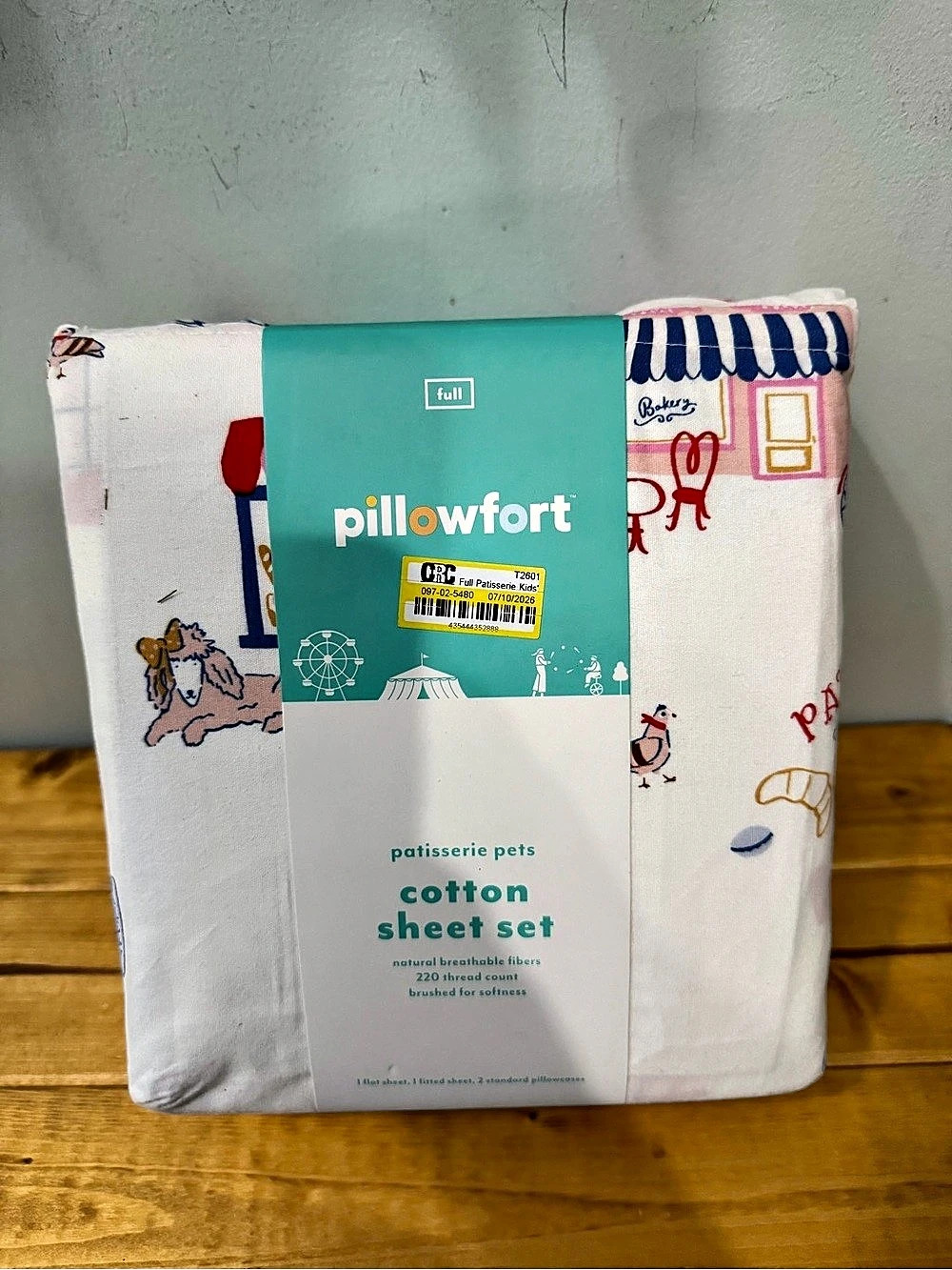 Pillowfort Patisserie Pets Cotton Sheet Set Full NWT